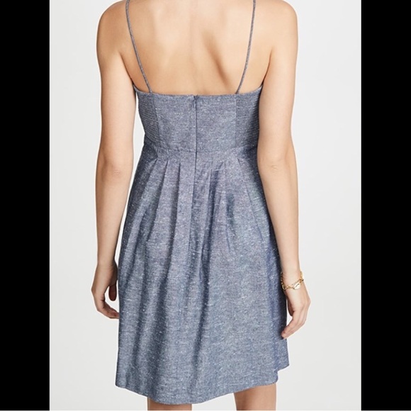 Madewell Chambray Tie Front Cutout Cami Dress Size 4 - Picture 10 of 14